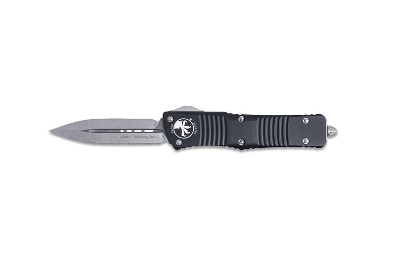 Microtech Combat Troodon OTF Knife- Double Edge- CERAKOTED Dark Tungst